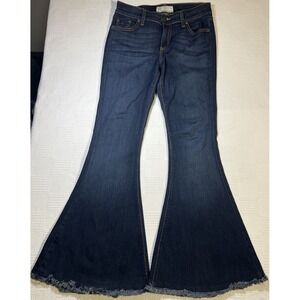 Free People Jeans Womens 27 Blue Flared Bell Bottom Low Rise Pull On Stretch